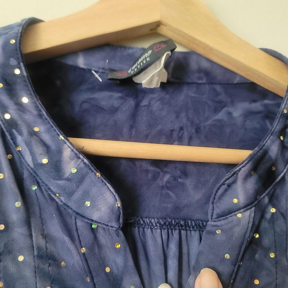 Cocomo Unique Vintage Sequined Top Size Petite XL in Blue - Picture 10 of 13